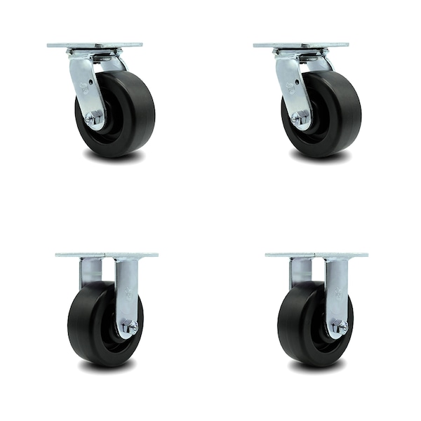 Service Caster 5 Inch Polyolefin Caster Set with Ball Bearings 2 Swivel 2 Rigid SCC-30CS520-POB-2-R520-2 - main